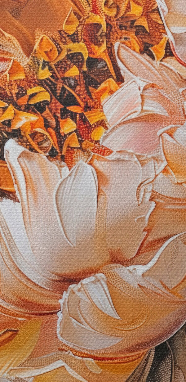 Painting of flowers on canvas