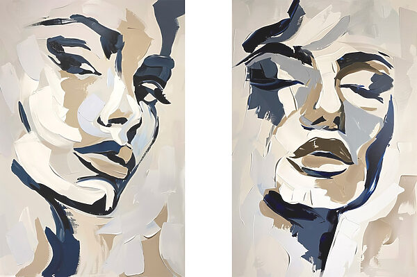 Painting of a woman's face Painting of a woman's face
