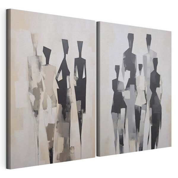 Modulaire canvasprint Een groep mensen in verschillende houdingen