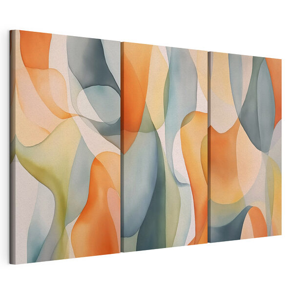 Vloeiende kleuren in zachte harmonie Modulaire canvasprint Vloeiende kleuren in zachte harmonie