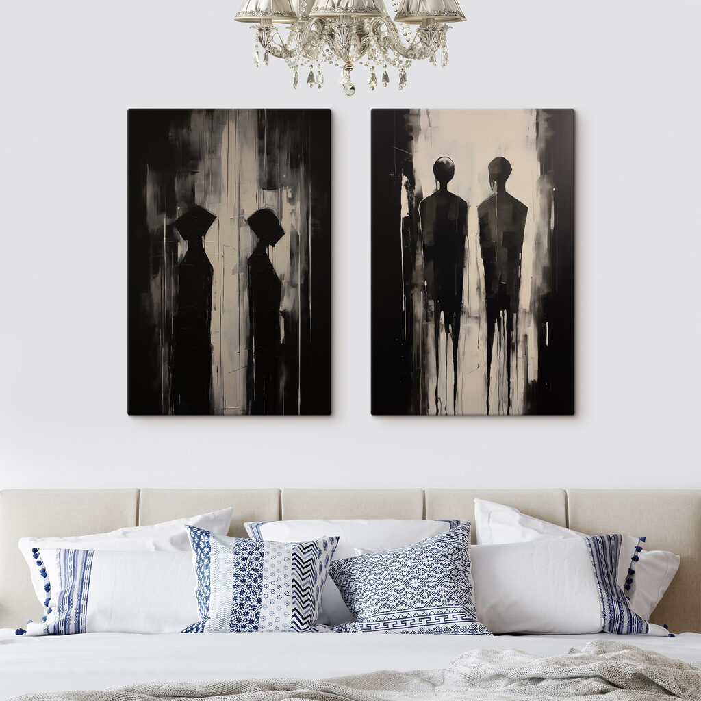 Painting of a couple of people