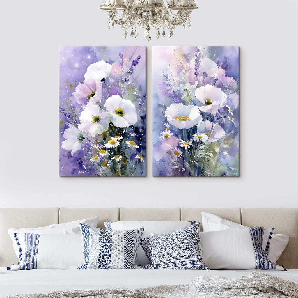Delicate blooms dancing in soft hues