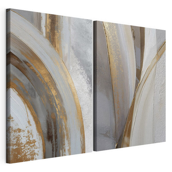 Modulaire canvasprint Kunstzinnige rondingen in subtiele tinten