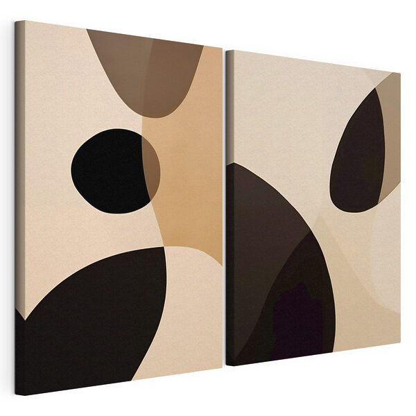 Modulaire canvasprint Abstracte vormen in neutrale tinten