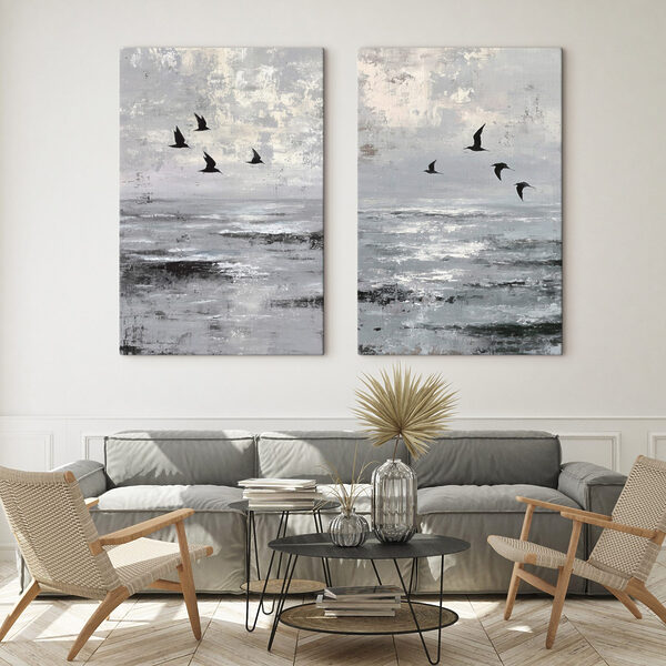 Group of birds flying over water Group of birds flying over water