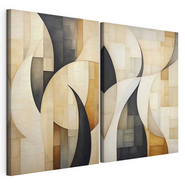 Modulaire canvasprint Twee afbeeldingen van een schilderij