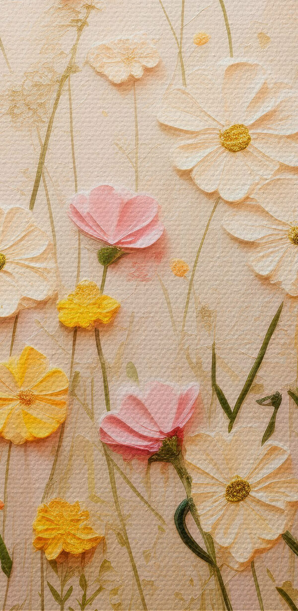 Painting of flowers on canvas