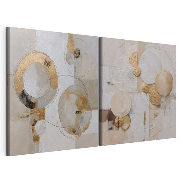 Modulaire canvasprint Abstracte vormen in zachte tinten