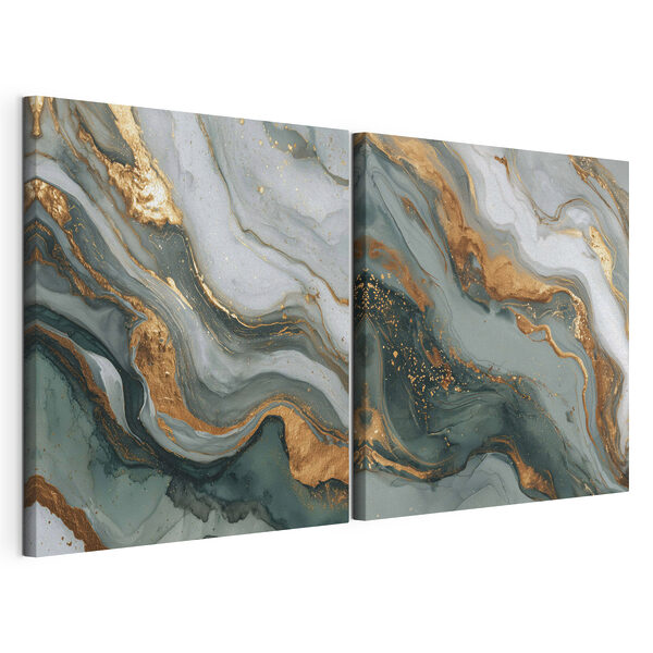 Modulaire canvasprint Wervelende kleuren in een harmonieus patroon