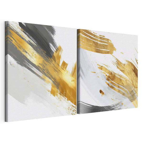 Abstracte penseelstreken in felle kleuren Modulaire canvasprint Abstracte penseelstreken in felle kleuren