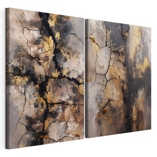 Modulaire canvasprint Abstracte texturen met sterke contrasten