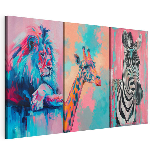 Collage van een giraffe Modulaire canvasprint Collage van een giraffe