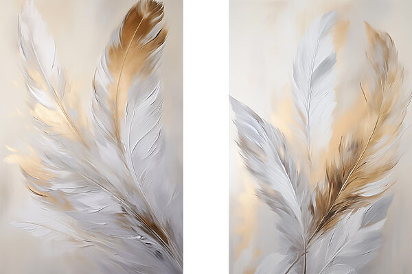 Delicate feathers in soft hues Delicate feathers in soft hues