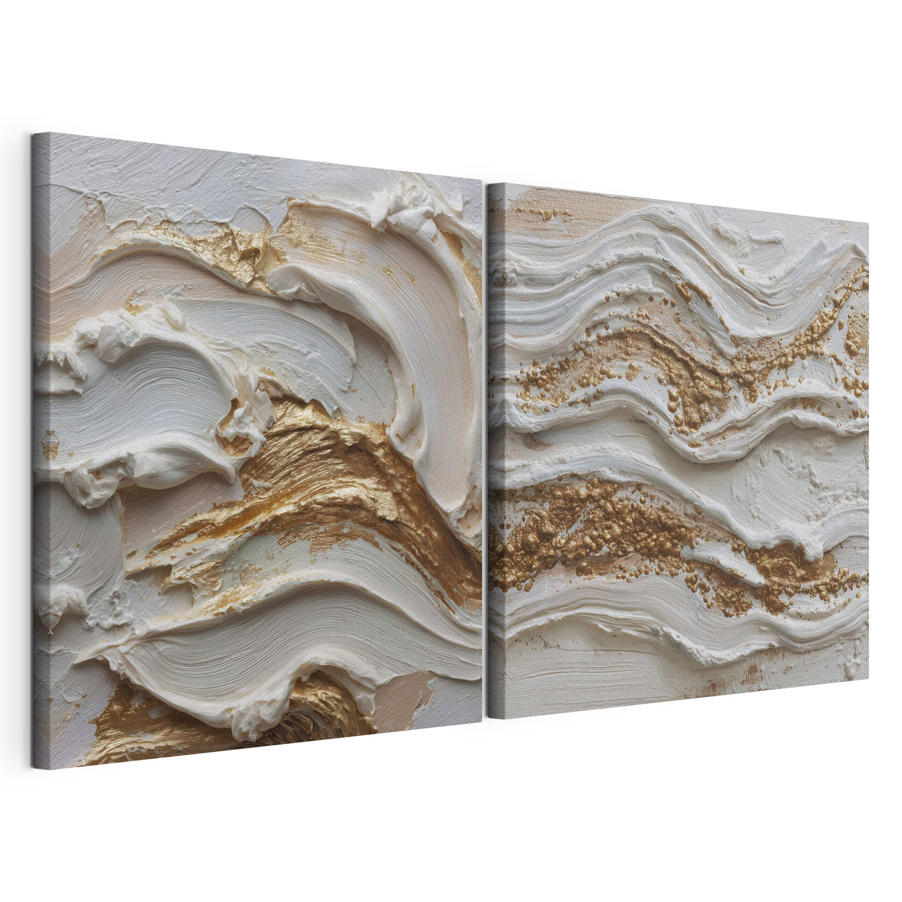 Textured waves of cream and color
