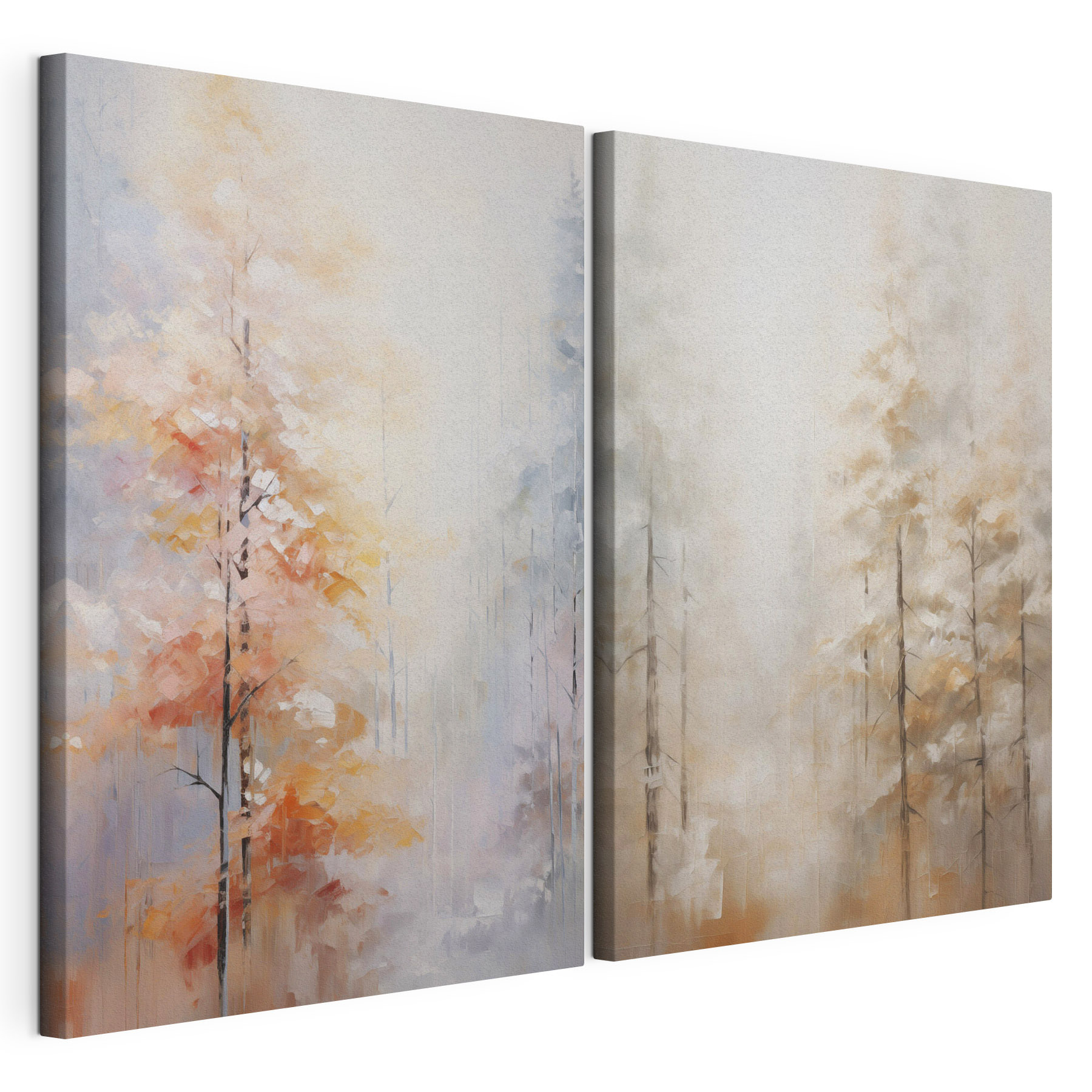 Painting of trees in a forest Painting of trees in a forest