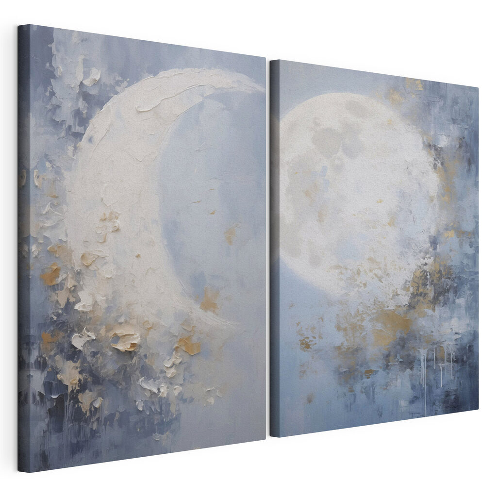Painting of a moon and a tree Painting of a moon and a tree