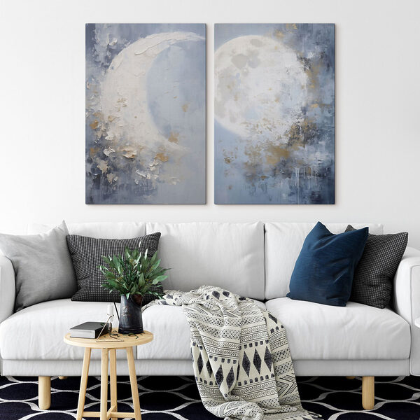 Painting of a moon and a tree Painting of a moon and a tree