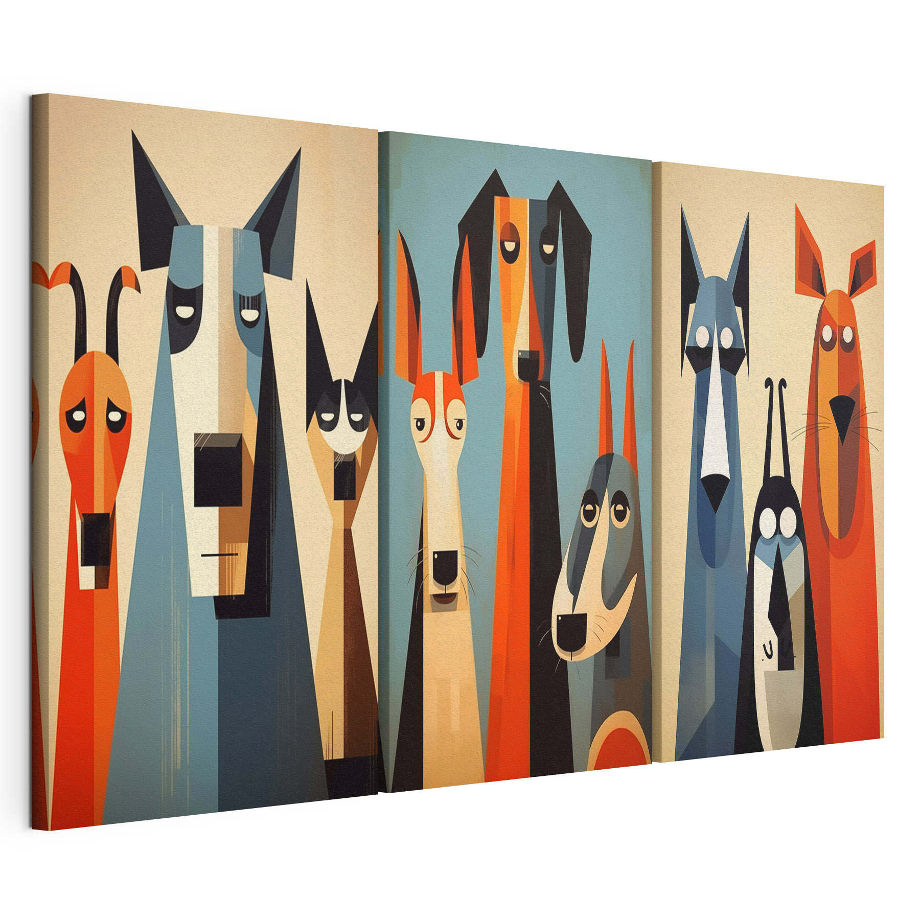 Group of dogs paintings Group of dogs paintings