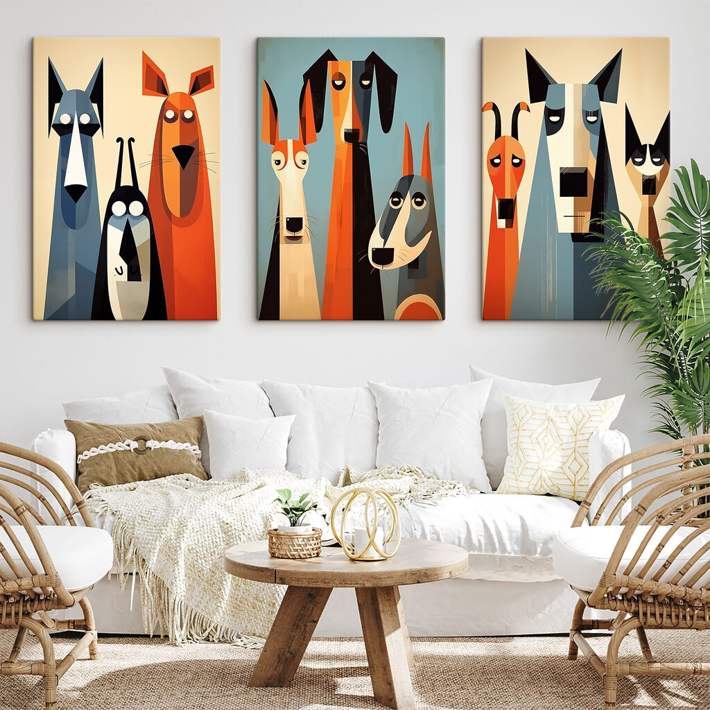 Group of dogs paintings Group of dogs paintings