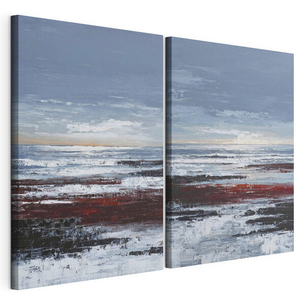 Schilderij van een strand Modulaire canvasprint Schilderij van een strand