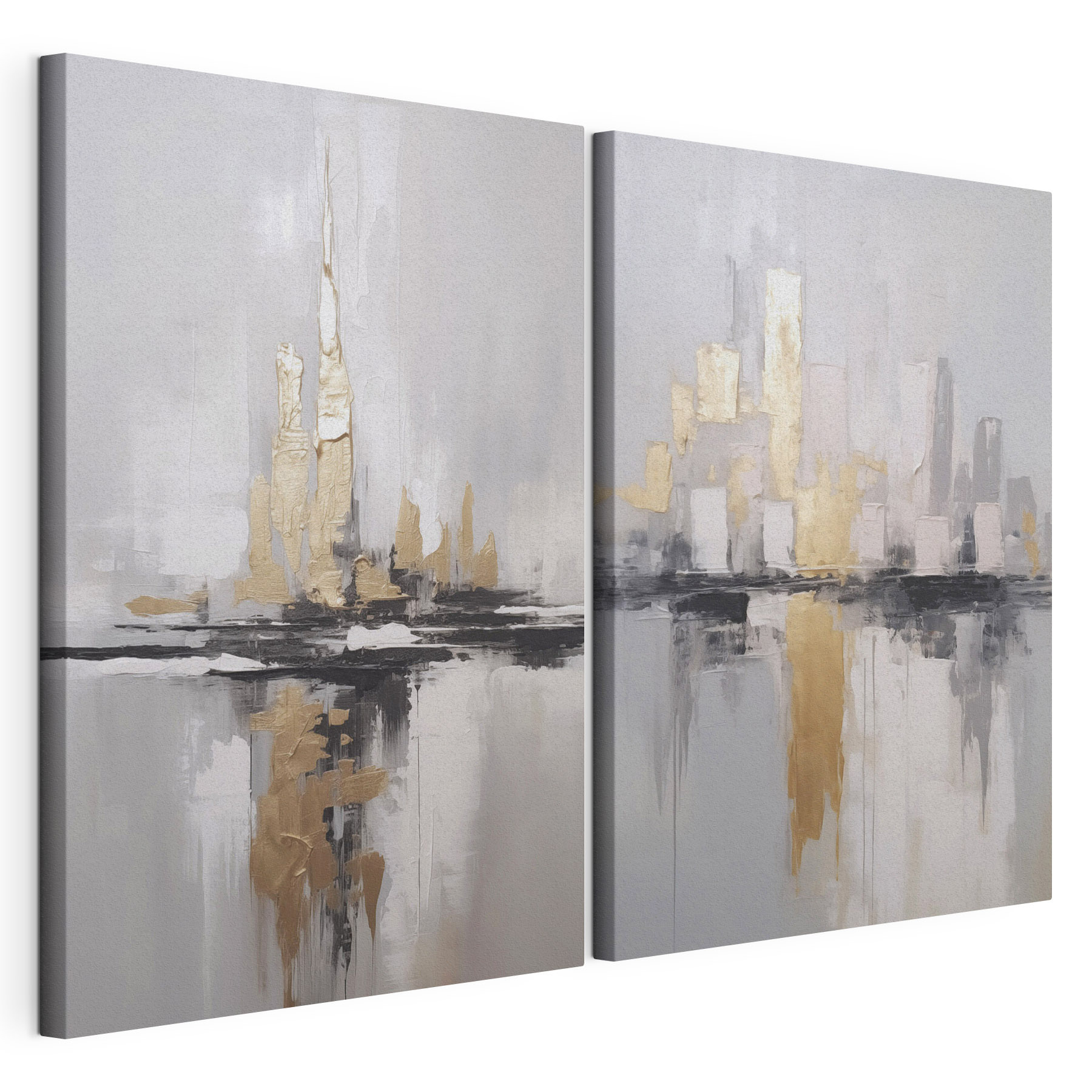 Painting of a city skyline Painting of a city skyline