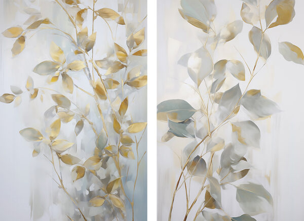 Painting of leaves on a wall Painting of leaves on a wall