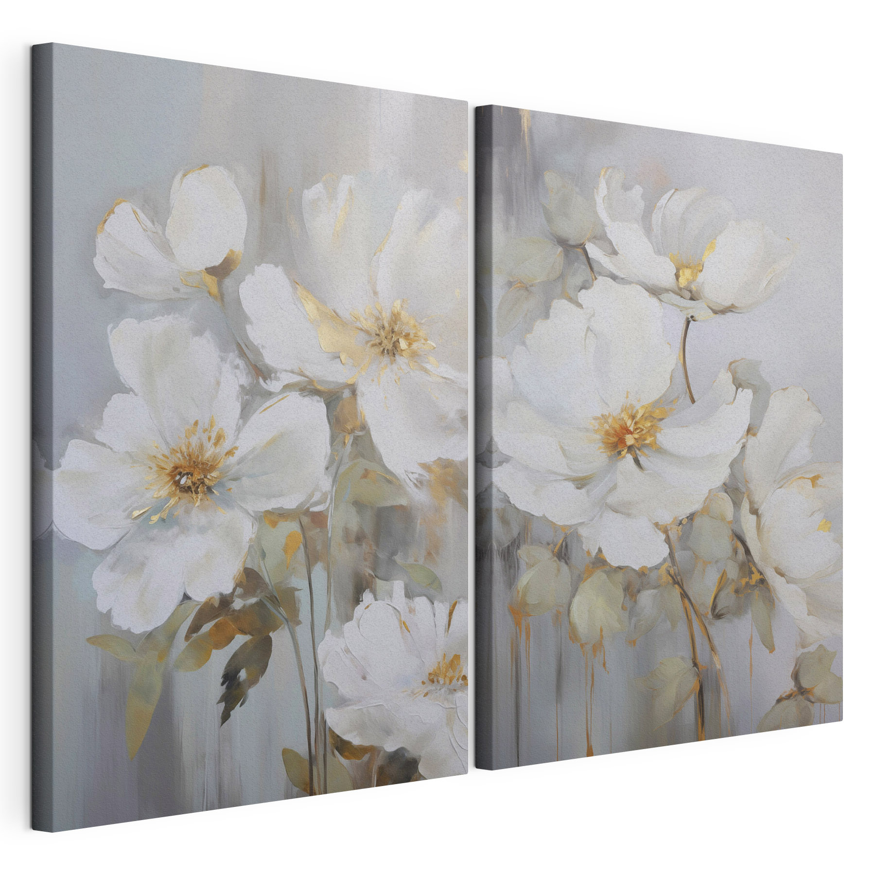 Painting of white flowers Painting of white flowers