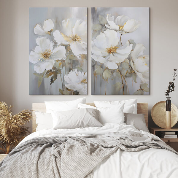 Painting of white flowers Painting of white flowers