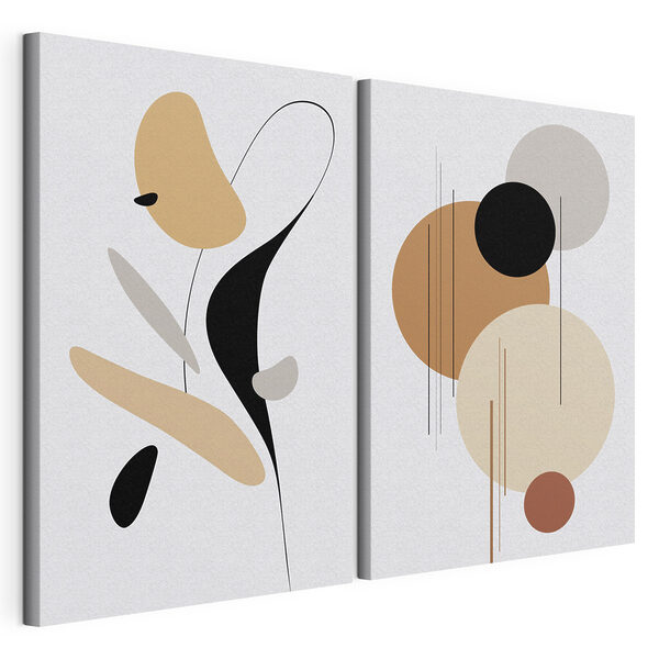 Twee kunstafbeeldingen Modulaire canvasprint Twee kunstafbeeldingen
