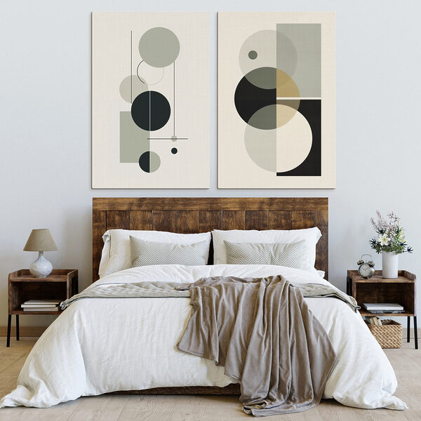 Couple of art pieces of circles and lines Couple of art pieces of circles and lines