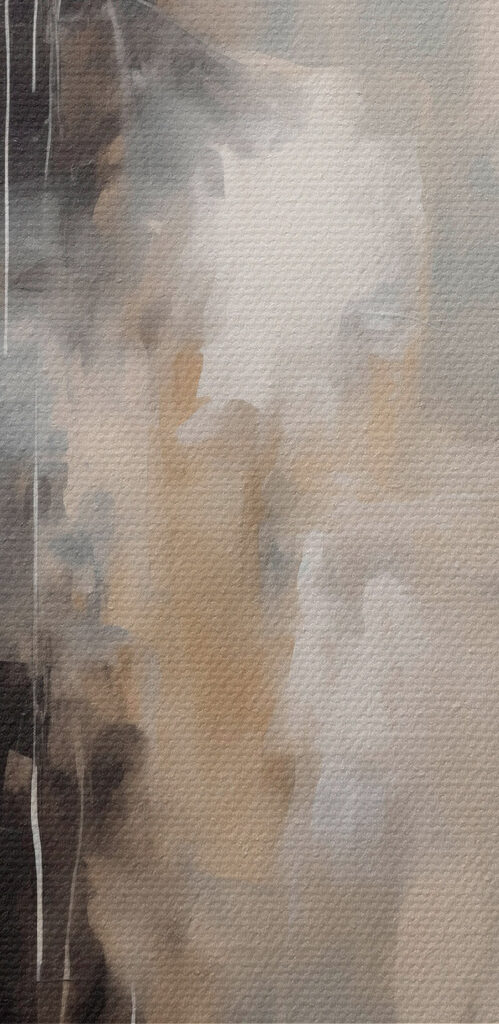 Abstract figures in muted tones