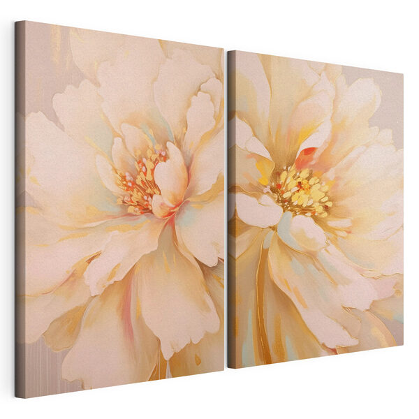 Schilderij van een bloem Modulaire canvasprint Schilderij van een bloem