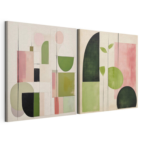 Twee kunstwerken Modulaire canvasprint Twee kunstwerken
