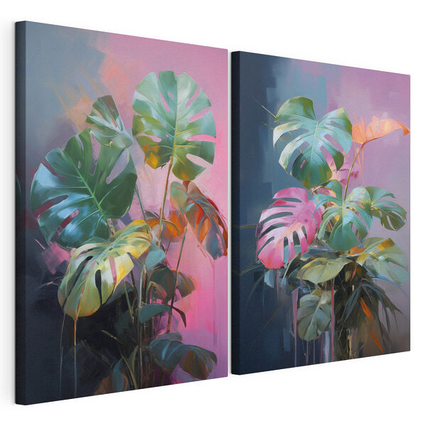 Schilderij van een plant Modulaire canvasprint Schilderij van een plant