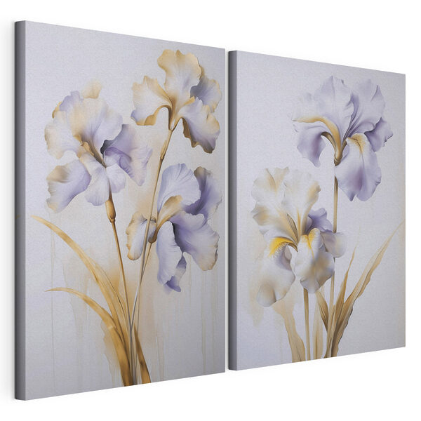 Elegante irissen in zachte tinten Modulaire canvasprint Elegante irissen in zachte tinten