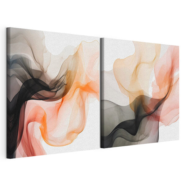 Dynamische wervelingen van kleur en vorm Modulaire canvasprint Dynamische wervelingen van kleur en vorm