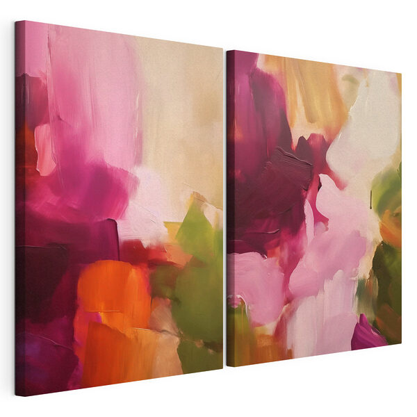 - Levendige kleuren in abstracte harmonie Modulaire canvasprint - Levendige kleuren in abstracte harmonie