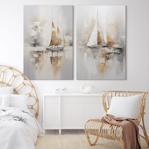 Painting of a sailboat in the water