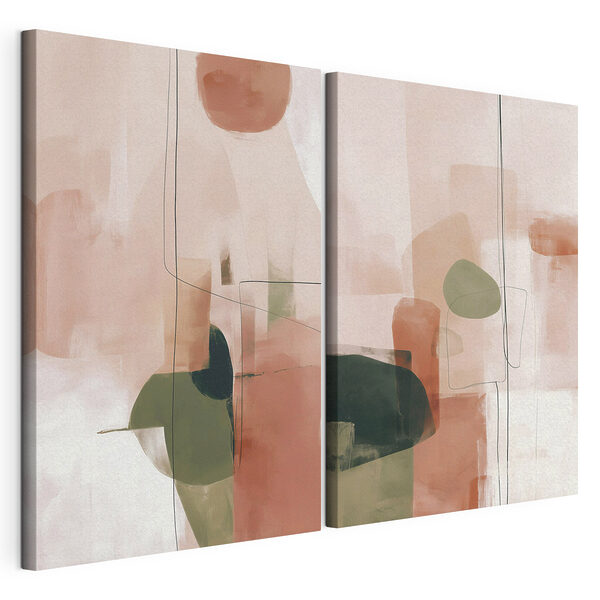 Schilderij van een paar voorwerpen Modulaire canvasprint Schilderij van een paar voorwerpen