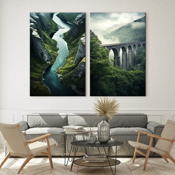 River between two bridges River between two bridges