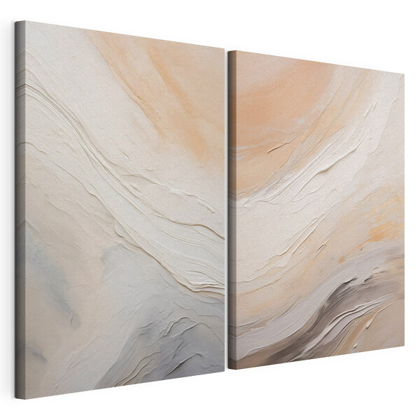 Modulaire canvasprint Zachte golven van subtiele kleuren versmelten