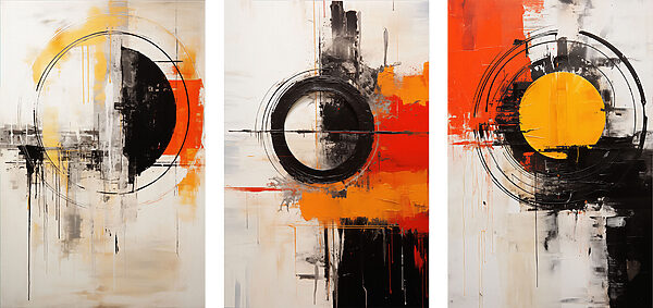 Group of paintings with different colors