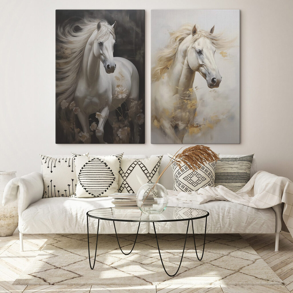 Painting of a white horse