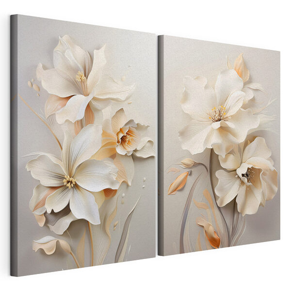 Modulaire canvasprint Bloesems in zachte, rustgevende tinten