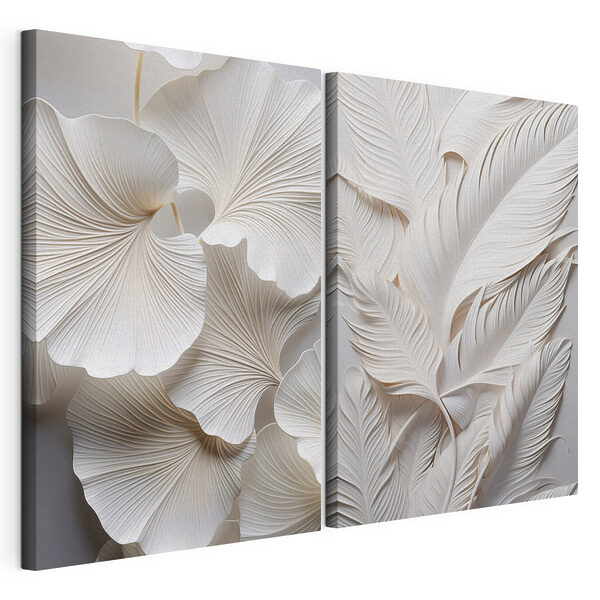 Verfijnde papieren bladmotieven, prachtig tentoongesteld Modulaire canvasprint Verfijnde papieren bladmotieven, prachtig tentoongesteld