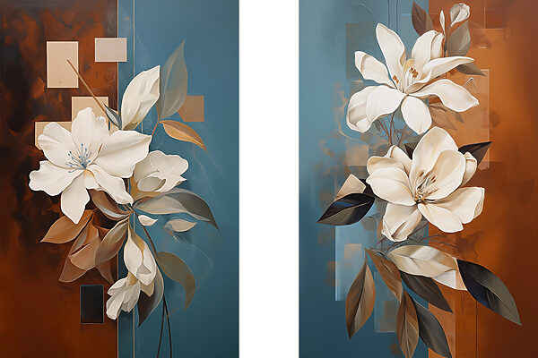 Painting of white flowers