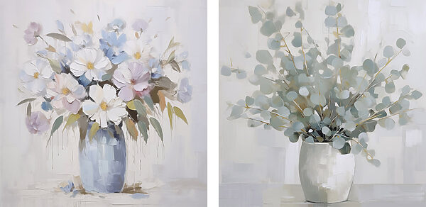 Painting of flowers in a vase Painting of flowers in a vase
