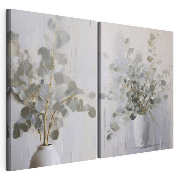 Modulaire canvasprint Schilderij van een plant in een vaas