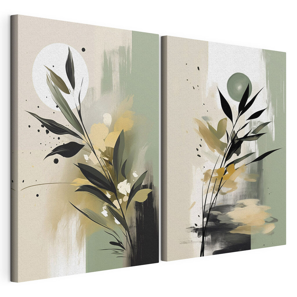 Painting of flowers and leaves Painting of flowers and leaves