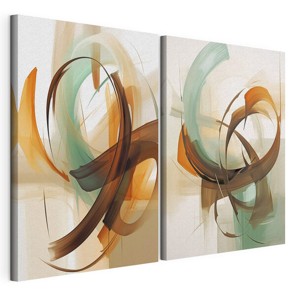 Modulaire canvasprint Vloeiende kleuren in een harmonieuze beweging